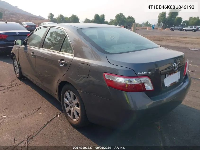 2008 Toyota Camry Hybrid VIN: 4T1BB46K88U046193 Lot: 40293327