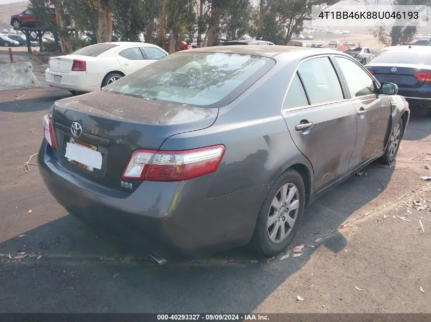 2008 Toyota Camry Hybrid VIN: 4T1BB46K88U046193 Lot: 40293327