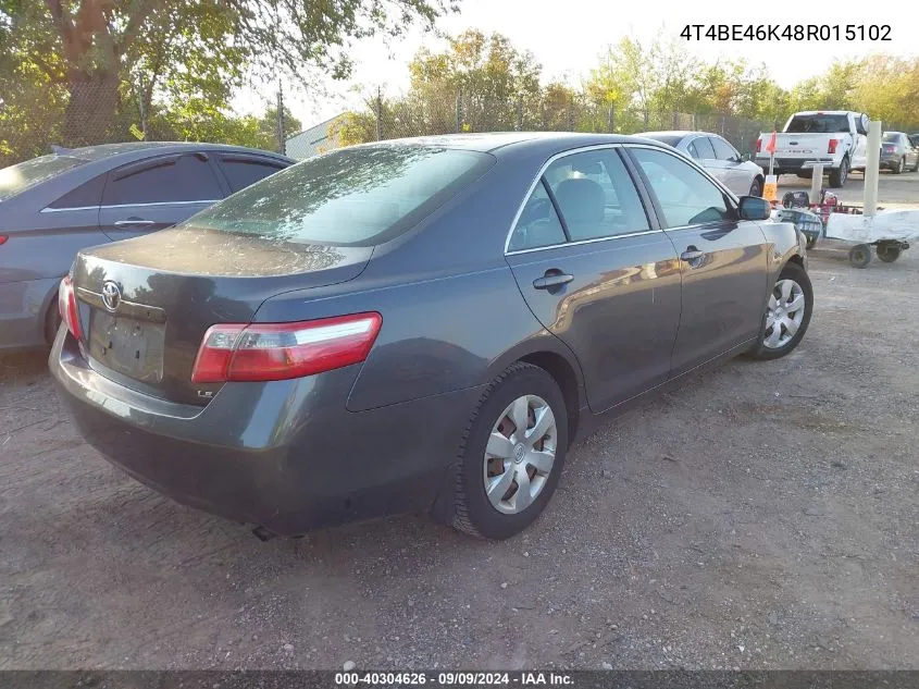 2008 Toyota Camry Le VIN: 4T4BE46K48R015102 Lot: 40304626