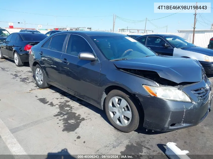 2008 Toyota Camry Ce/Le/Xle/Se VIN: 4T1BE46K98U198443 Lot: 40306243