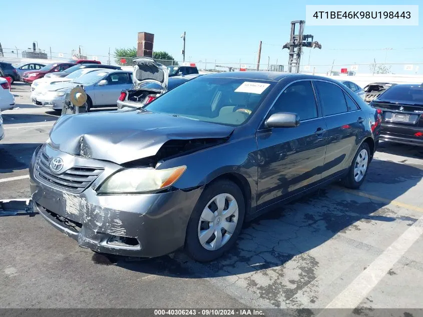 2008 Toyota Camry Ce/Le/Xle/Se VIN: 4T1BE46K98U198443 Lot: 40306243