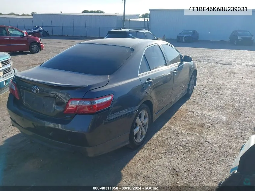 2008 Toyota Camry Ce/Le/Xle/Se VIN: 4T1BE46K68U239031 Lot: 40311058