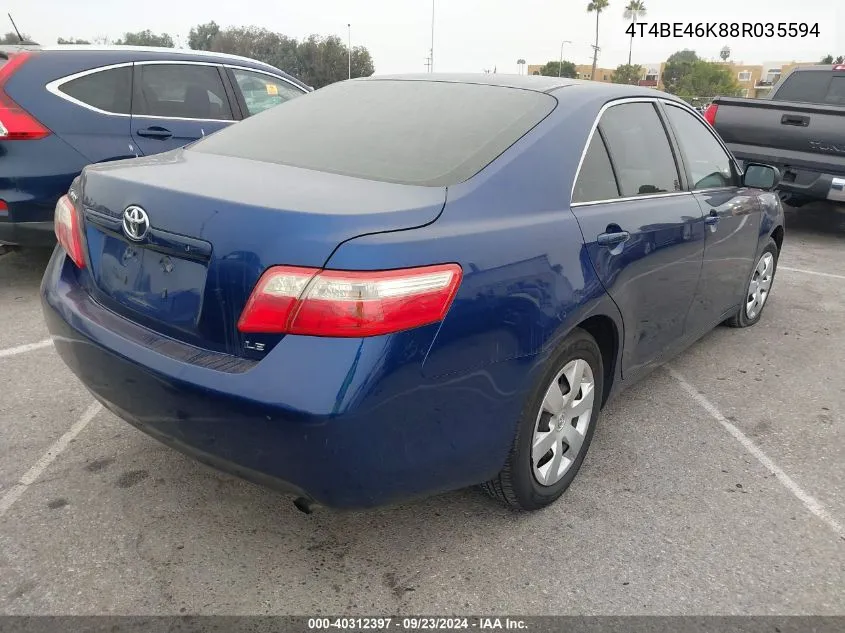 2008 Toyota Camry Le VIN: 4T4BE46K88R035594 Lot: 40312397