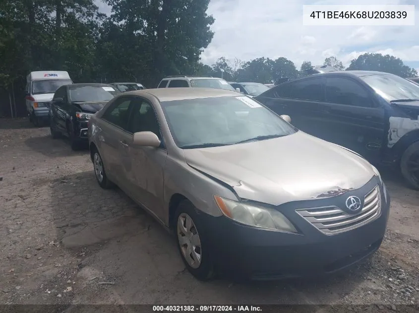 2008 Toyota Camry Le VIN: 4T1BE46K68U203839 Lot: 40321382