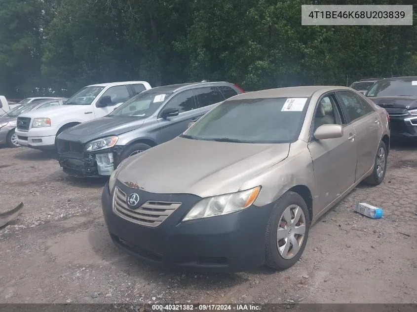 4T1BE46K68U203839 2008 Toyota Camry Le