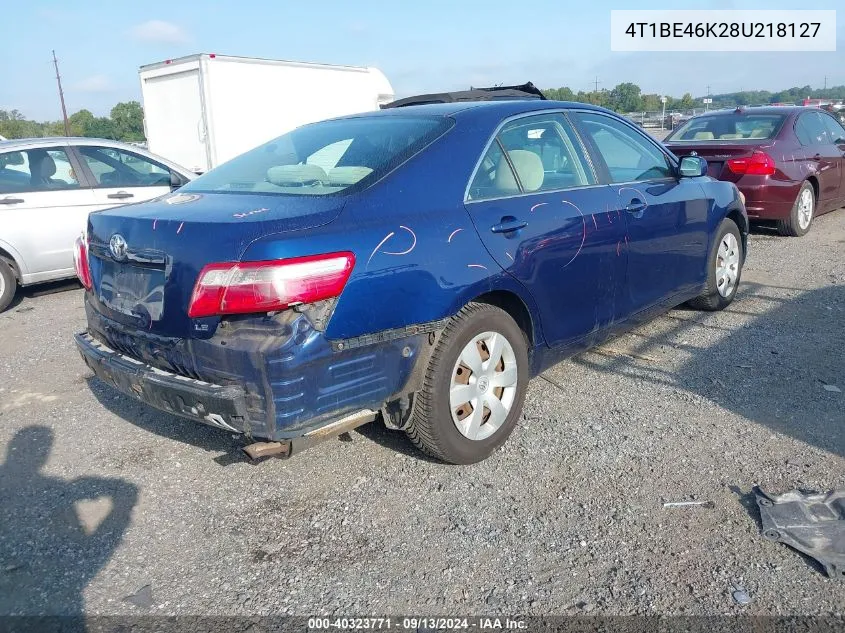 2008 Toyota Camry Ce/Le/Xle/Se VIN: 4T1BE46K28U218127 Lot: 40323771