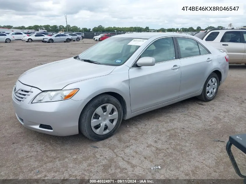 2008 Toyota Camry Le VIN: 4T4BE46KX8R046547 Lot: 40324971