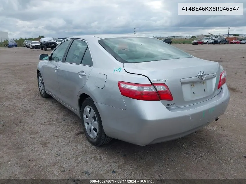 2008 Toyota Camry Le VIN: 4T4BE46KX8R046547 Lot: 40324971