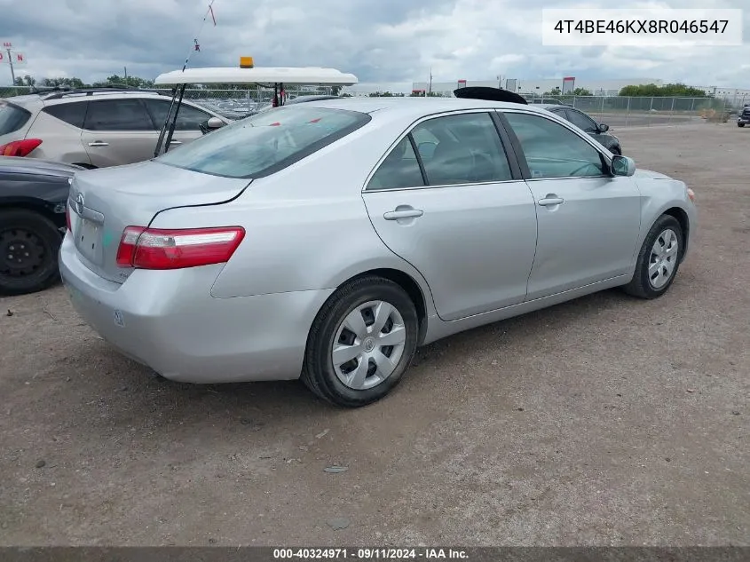 2008 Toyota Camry Le VIN: 4T4BE46KX8R046547 Lot: 40324971