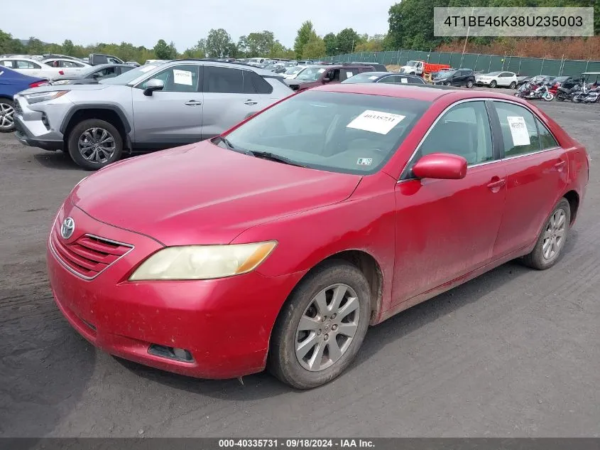 4T1BE46K38U235003 2008 Toyota Camry Xle