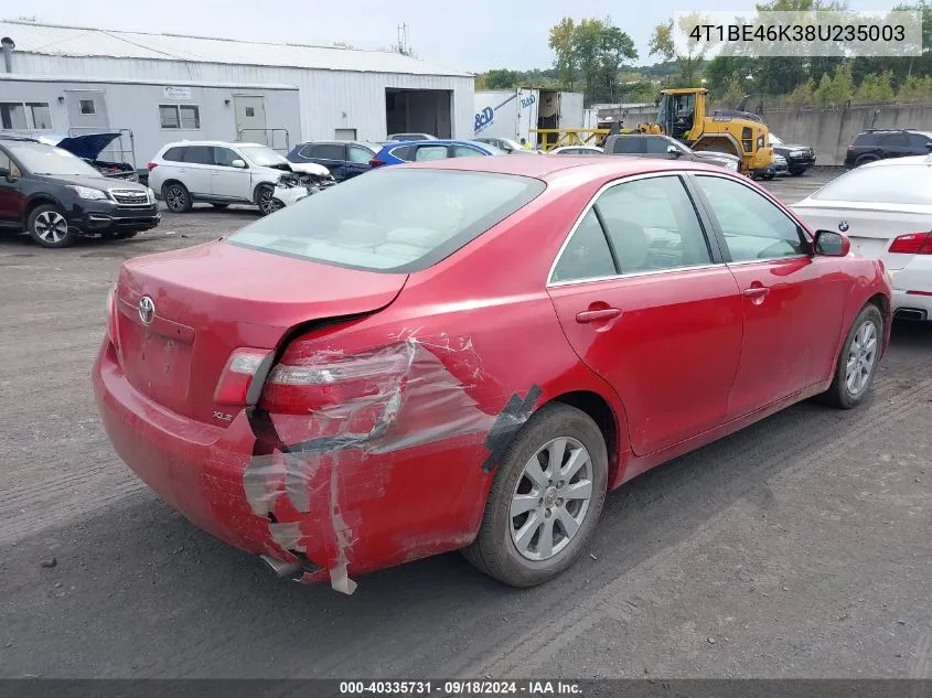 4T1BE46K38U235003 2008 Toyota Camry Xle