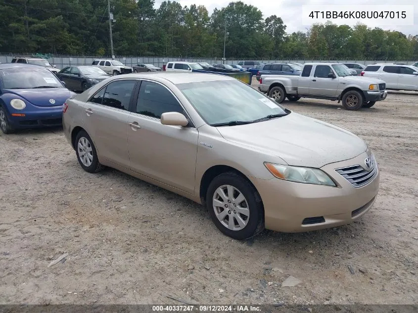 2008 Toyota Camry Hybrid VIN: 4T1BB46K08U047015 Lot: 40337247