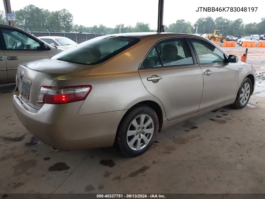 JTNBB46K783048197 2008 Toyota Camry Hybrid