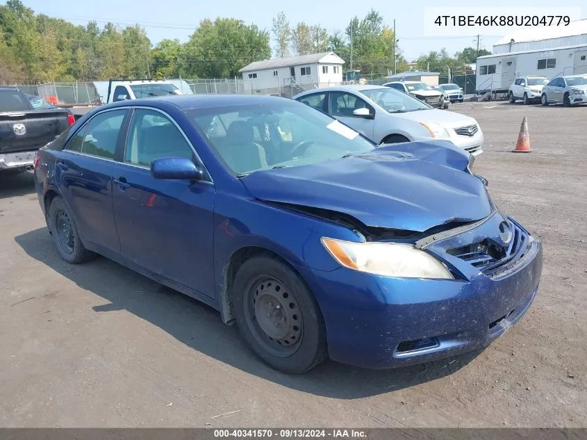 2008 Toyota Camry Ce/Le/Xle/Se VIN: 4T1BE46K88U204779 Lot: 40341570