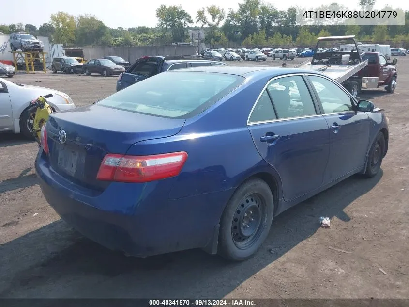 2008 Toyota Camry Ce/Le/Xle/Se VIN: 4T1BE46K88U204779 Lot: 40341570