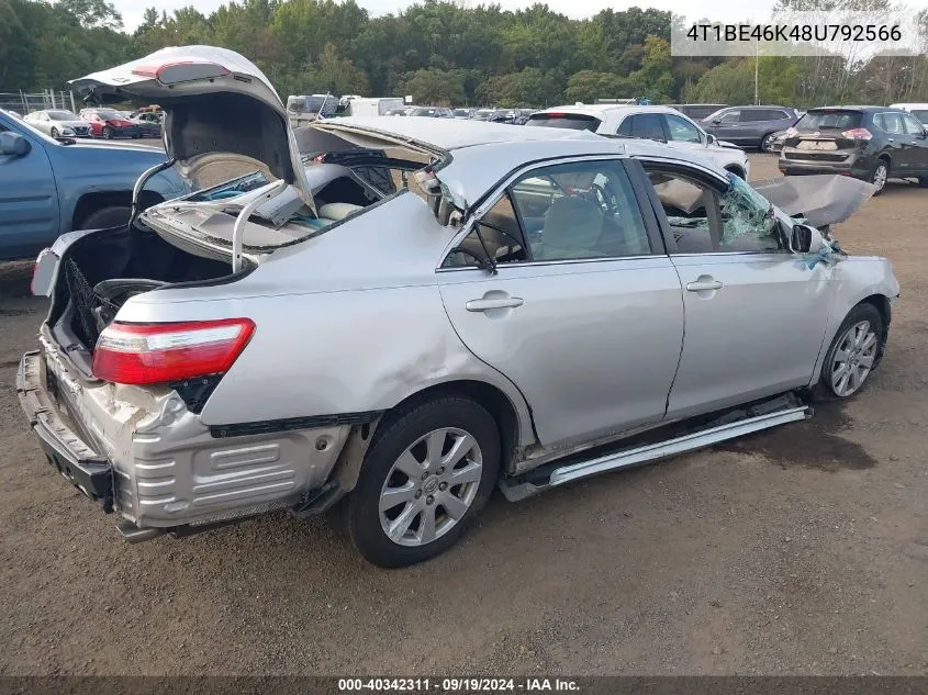 2008 Toyota Camry Xle VIN: 4T1BE46K48U792566 Lot: 40342311