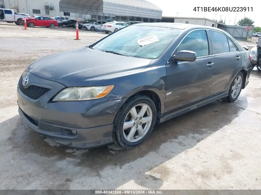 2008 Toyota Camry Se VIN: 4T1BE46K08U223911 Lot: 40343924