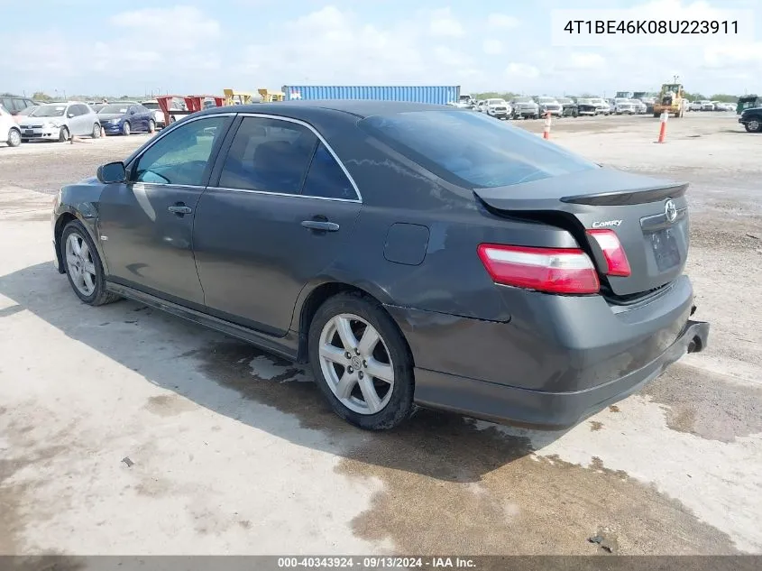 4T1BE46K08U223911 2008 Toyota Camry Se