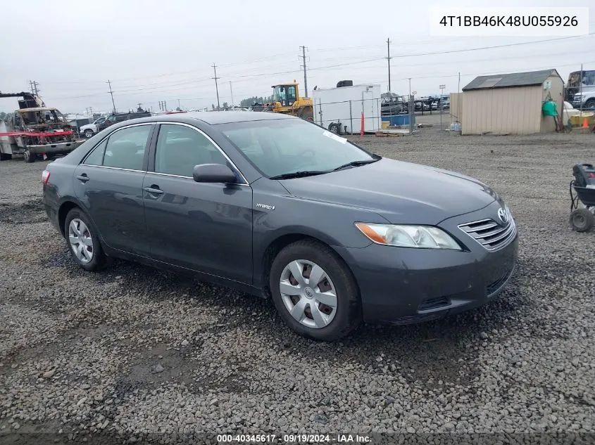 2008 Toyota Camry Hybrid VIN: 4T1BB46K48U055926 Lot: 40345617