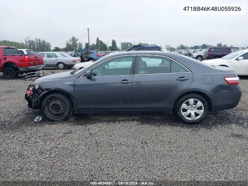 2008 Toyota Camry Hybrid VIN: 4T1BB46K48U055926 Lot: 40345617