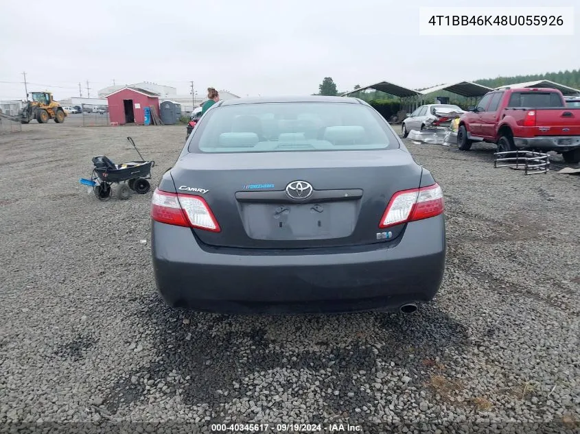 2008 Toyota Camry Hybrid VIN: 4T1BB46K48U055926 Lot: 40345617