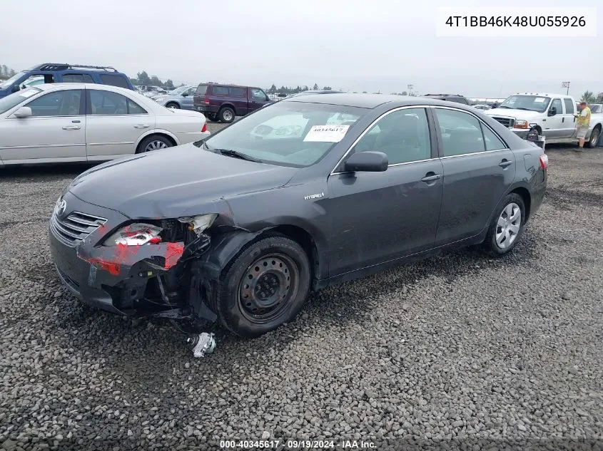 2008 Toyota Camry Hybrid VIN: 4T1BB46K48U055926 Lot: 40345617