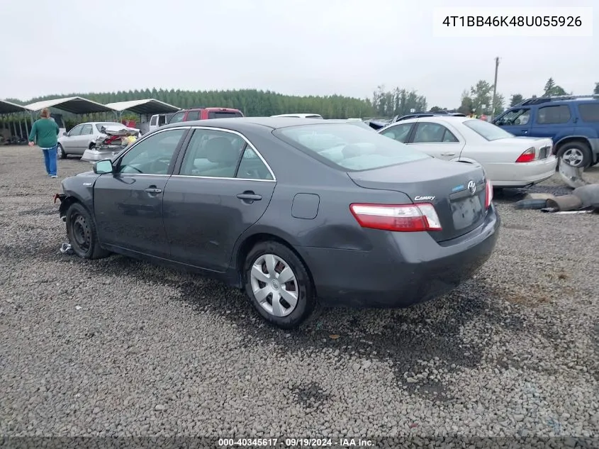 2008 Toyota Camry Hybrid VIN: 4T1BB46K48U055926 Lot: 40345617