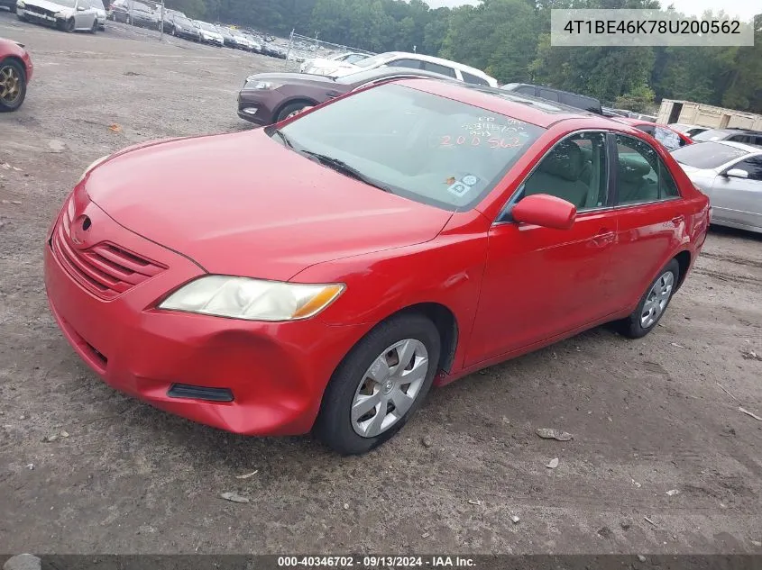 2008 Toyota Camry Le VIN: 4T1BE46K78U200562 Lot: 40346702