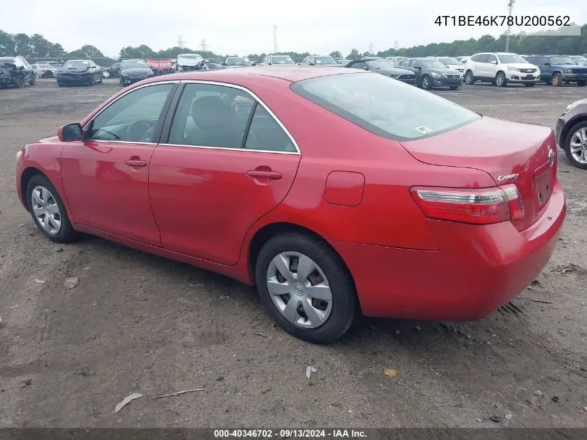 2008 Toyota Camry Le VIN: 4T1BE46K78U200562 Lot: 40346702