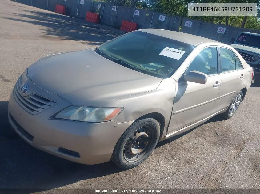 2008 Toyota Camry Le VIN: 4T1BE46K58U731209 Lot: 40360003