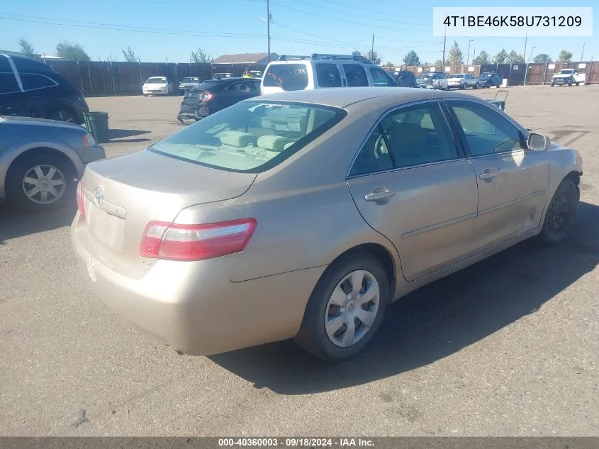 4T1BE46K58U731209 2008 Toyota Camry Le