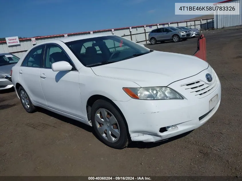 4T1BE46K58U783326 2008 Toyota Camry Le