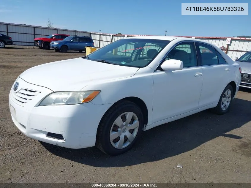 4T1BE46K58U783326 2008 Toyota Camry Le