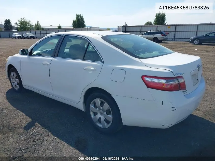 4T1BE46K58U783326 2008 Toyota Camry Le