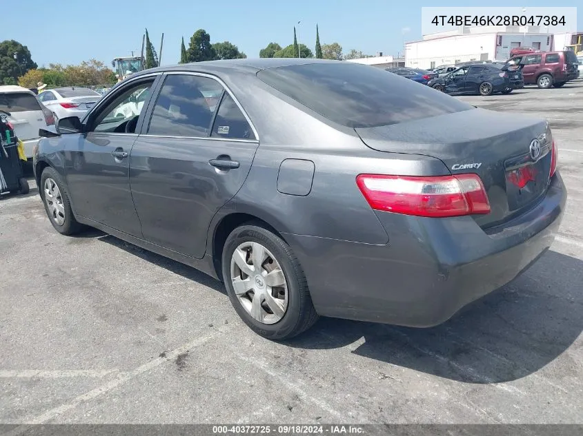 2008 Toyota Camry Le VIN: 4T4BE46K28R047384 Lot: 40372725