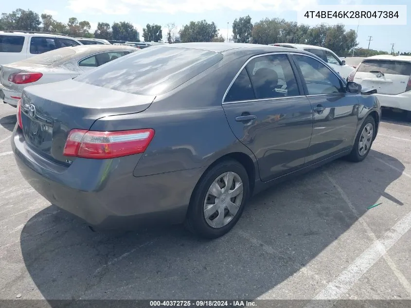 2008 Toyota Camry Le VIN: 4T4BE46K28R047384 Lot: 40372725