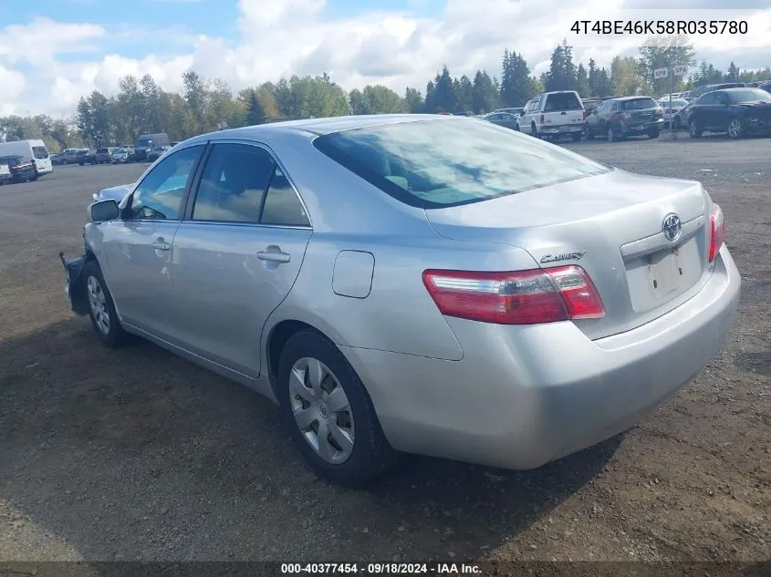 2008 Toyota Camry Le VIN: 4T4BE46K58R035780 Lot: 40377454