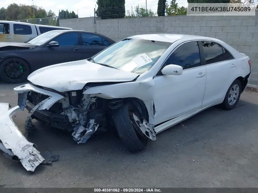 2008 Toyota Camry Le VIN: 4T1BE46K38U745089 Lot: 40381062