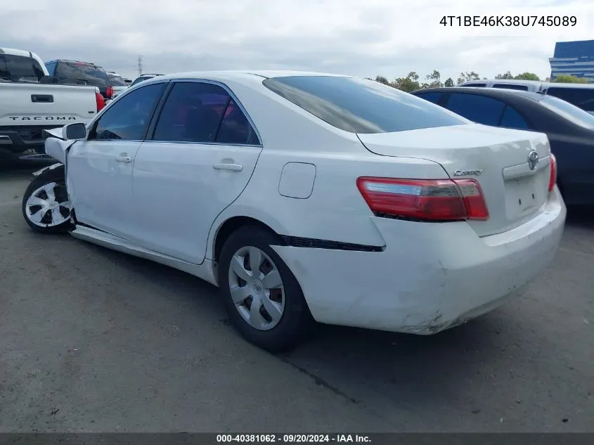 2008 Toyota Camry Le VIN: 4T1BE46K38U745089 Lot: 40381062