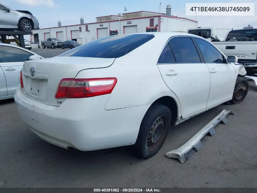 2008 Toyota Camry Le VIN: 4T1BE46K38U745089 Lot: 40381062