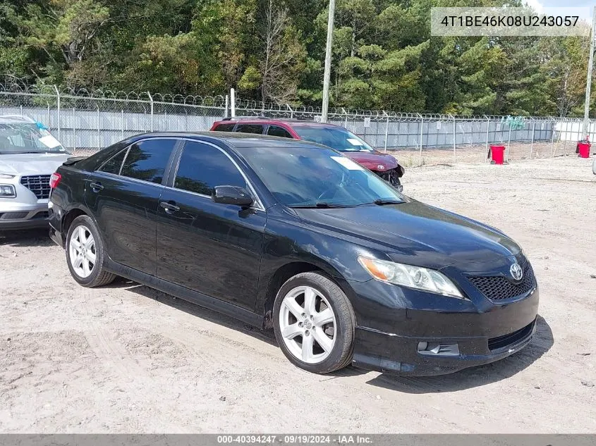 4T1BE46K08U243057 2008 Toyota Camry Se