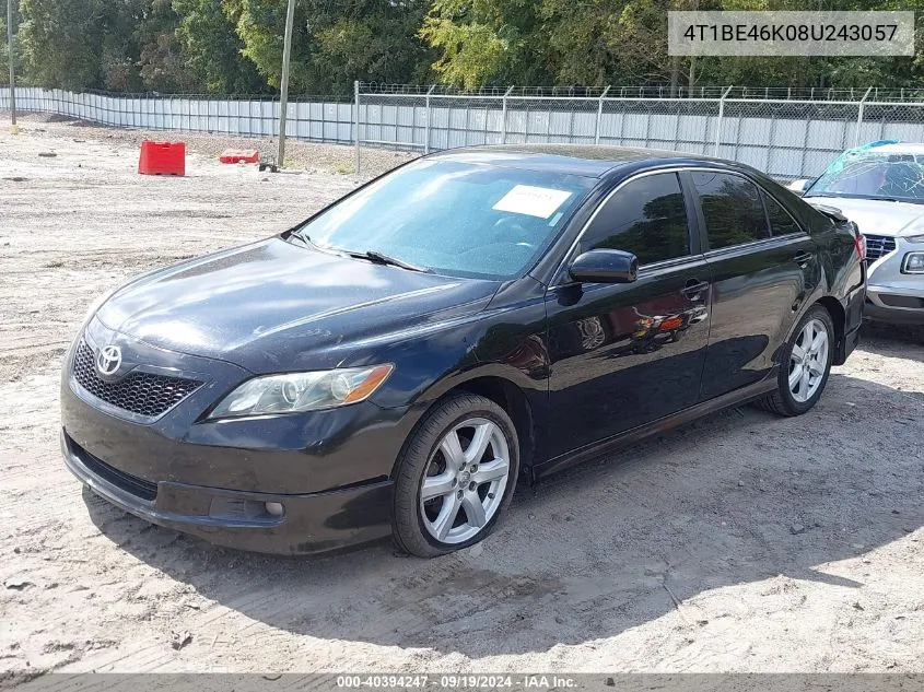 4T1BE46K08U243057 2008 Toyota Camry Se