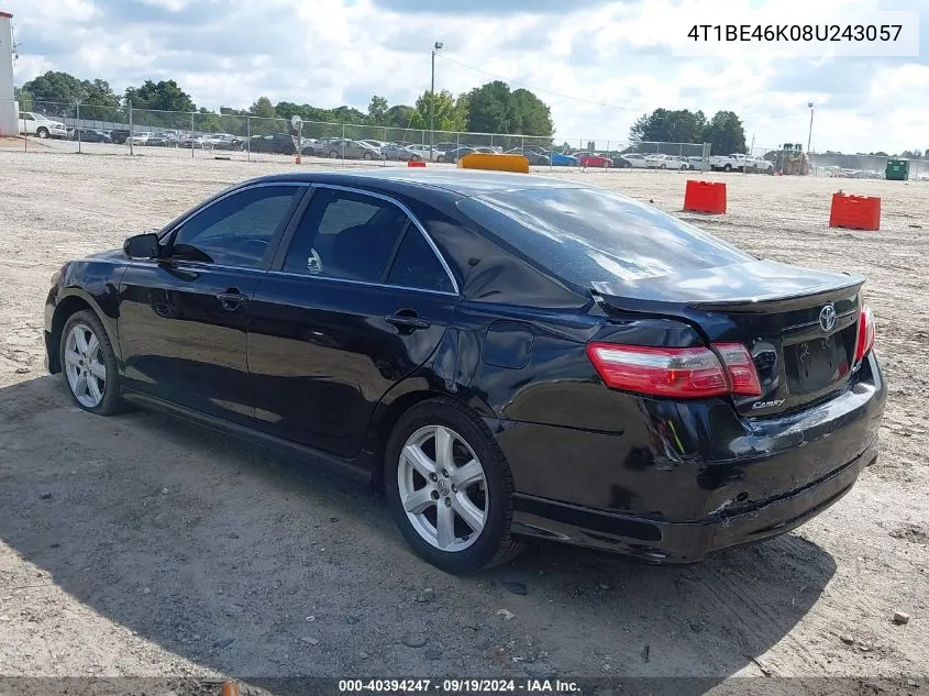 4T1BE46K08U243057 2008 Toyota Camry Se