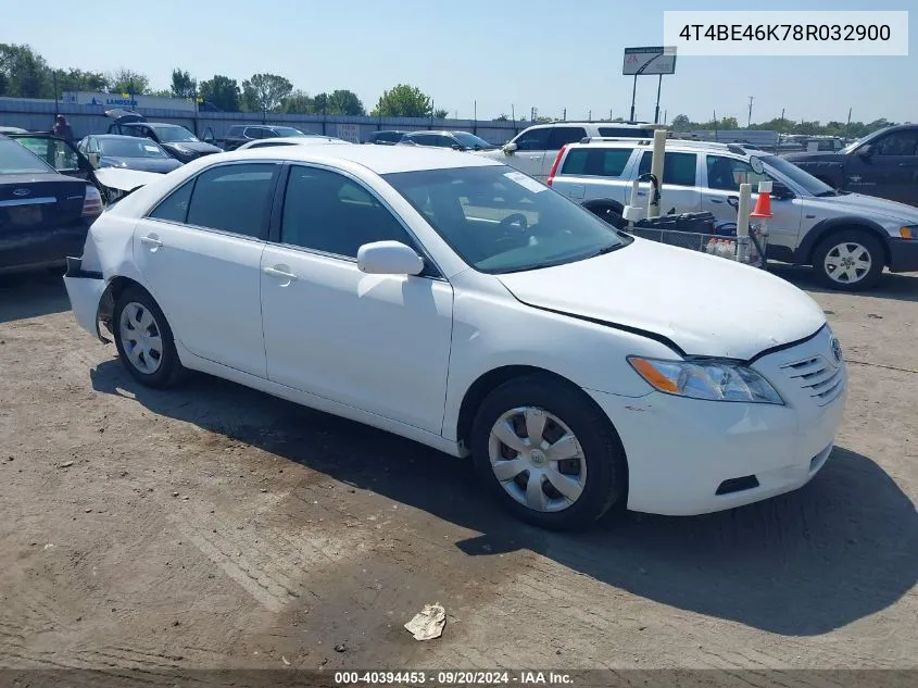 2008 Toyota Camry Le VIN: 4T4BE46K78R032900 Lot: 40394453