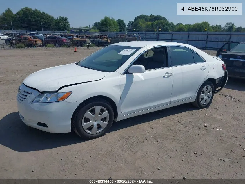 2008 Toyota Camry Le VIN: 4T4BE46K78R032900 Lot: 40394453