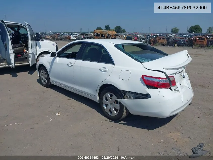 2008 Toyota Camry Le VIN: 4T4BE46K78R032900 Lot: 40394453