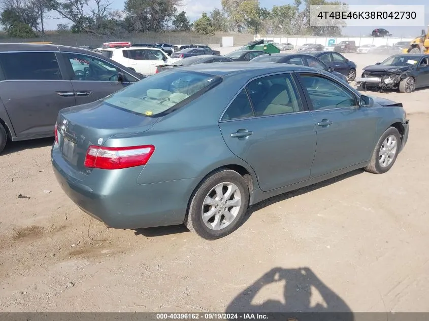 2008 Toyota Camry Le VIN: 4T4BE46K38R042730 Lot: 40396162