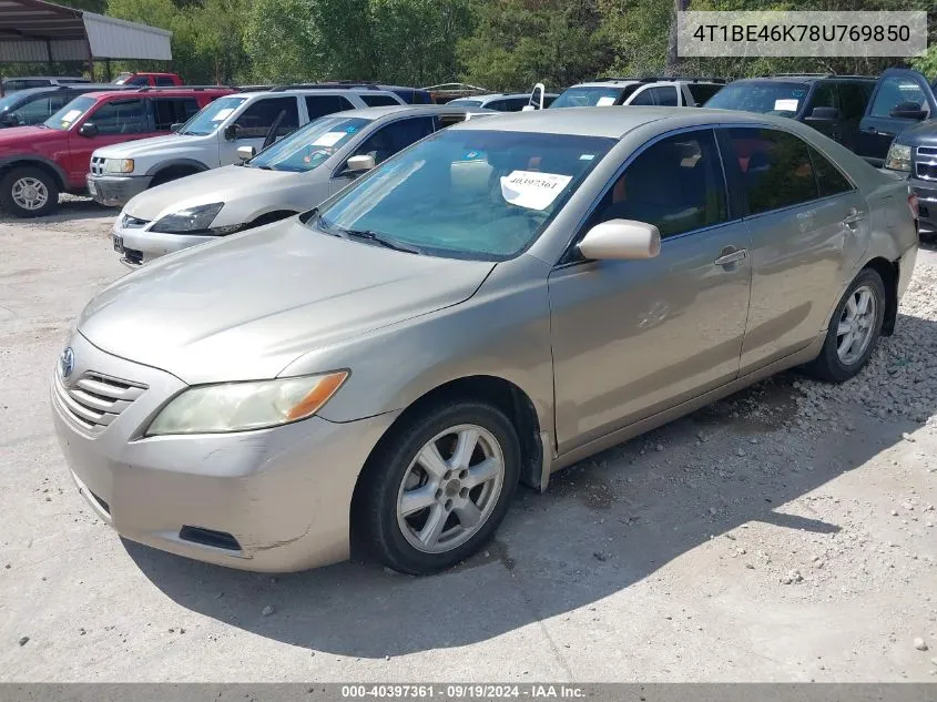 2008 Toyota Camry Le VIN: 4T1BE46K78U769850 Lot: 40397361