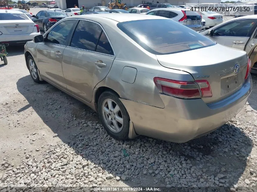 2008 Toyota Camry Le VIN: 4T1BE46K78U769850 Lot: 40397361