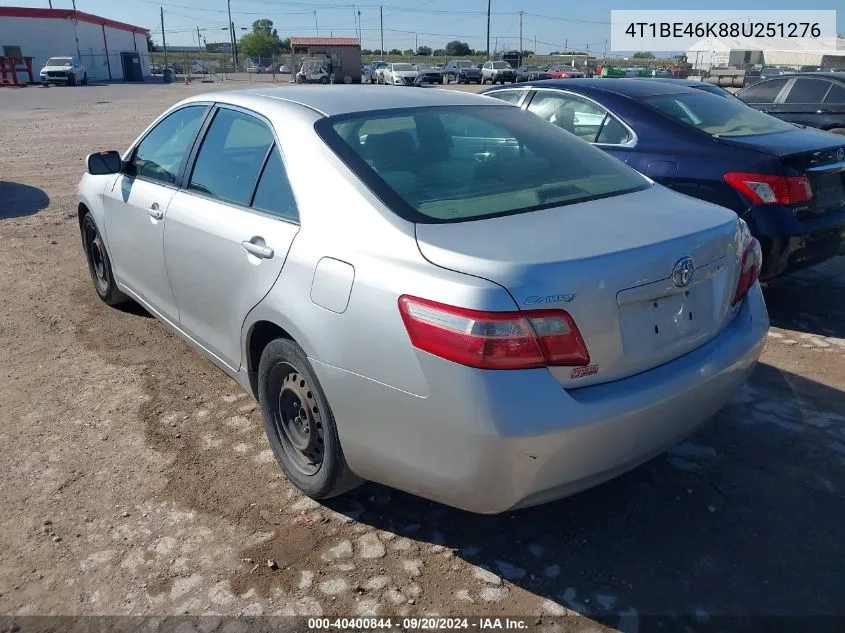 4T1BE46K88U251276 2008 Toyota Camry Le